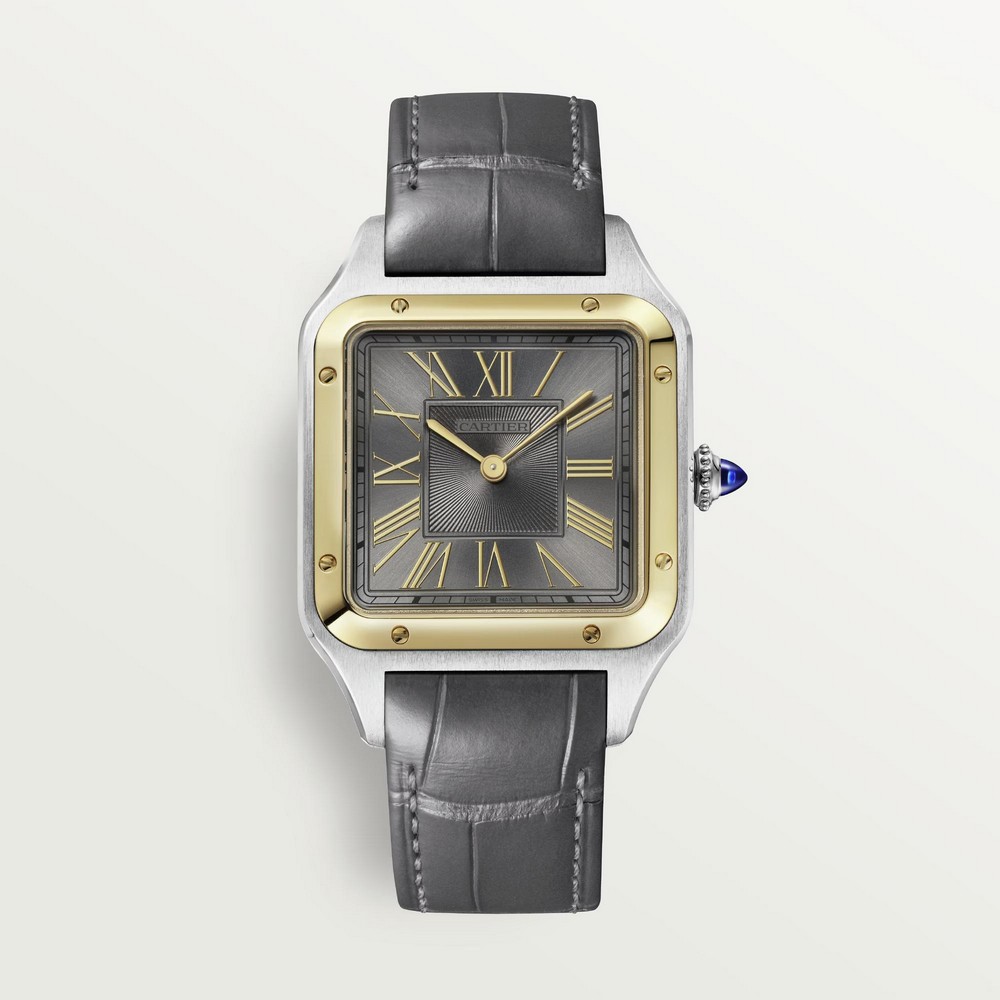 Đồng Hồ Cartier Santos-Dumont Large Watch Nam Xám Đen Vàng